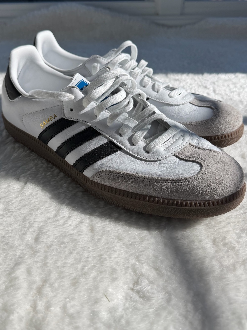 adidas White Black Gum Samba Low-Profile Sneakers